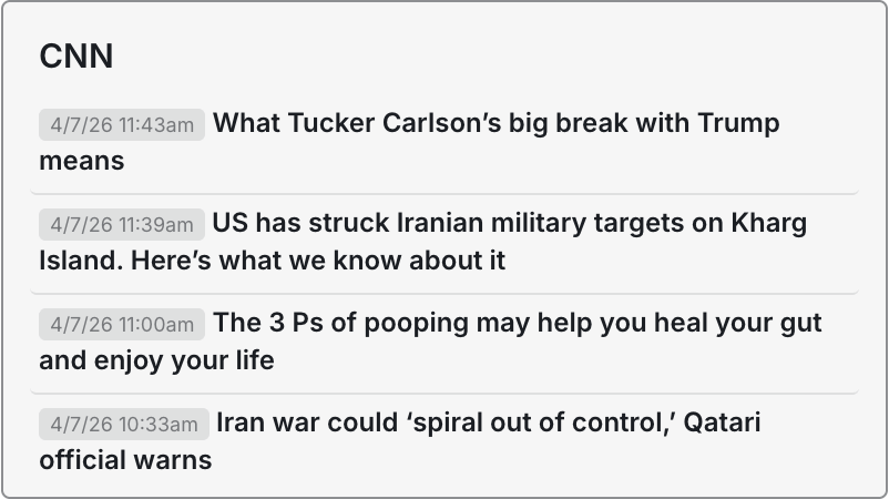 News widget screenshot