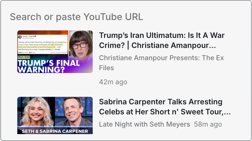YouTube widget screenshot